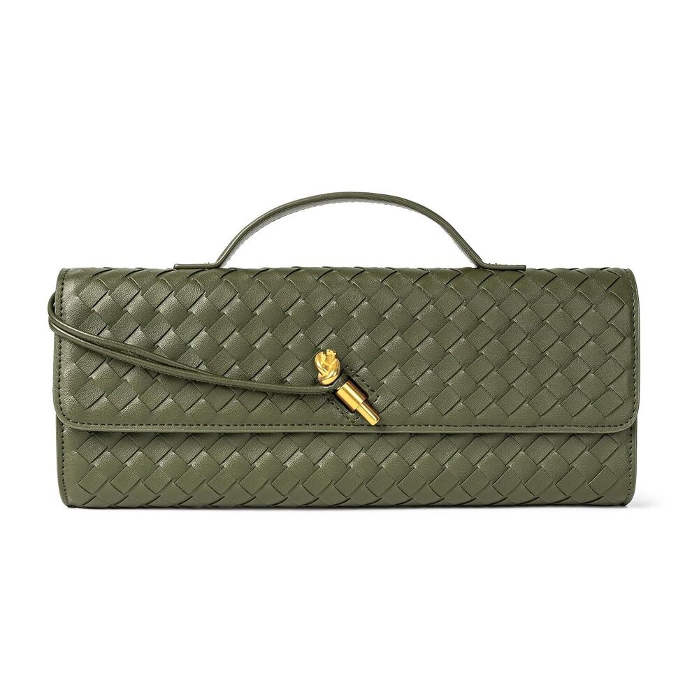 Woven Purse for Women Evening Clutch Woven Leather Handbags Crossbody Bag